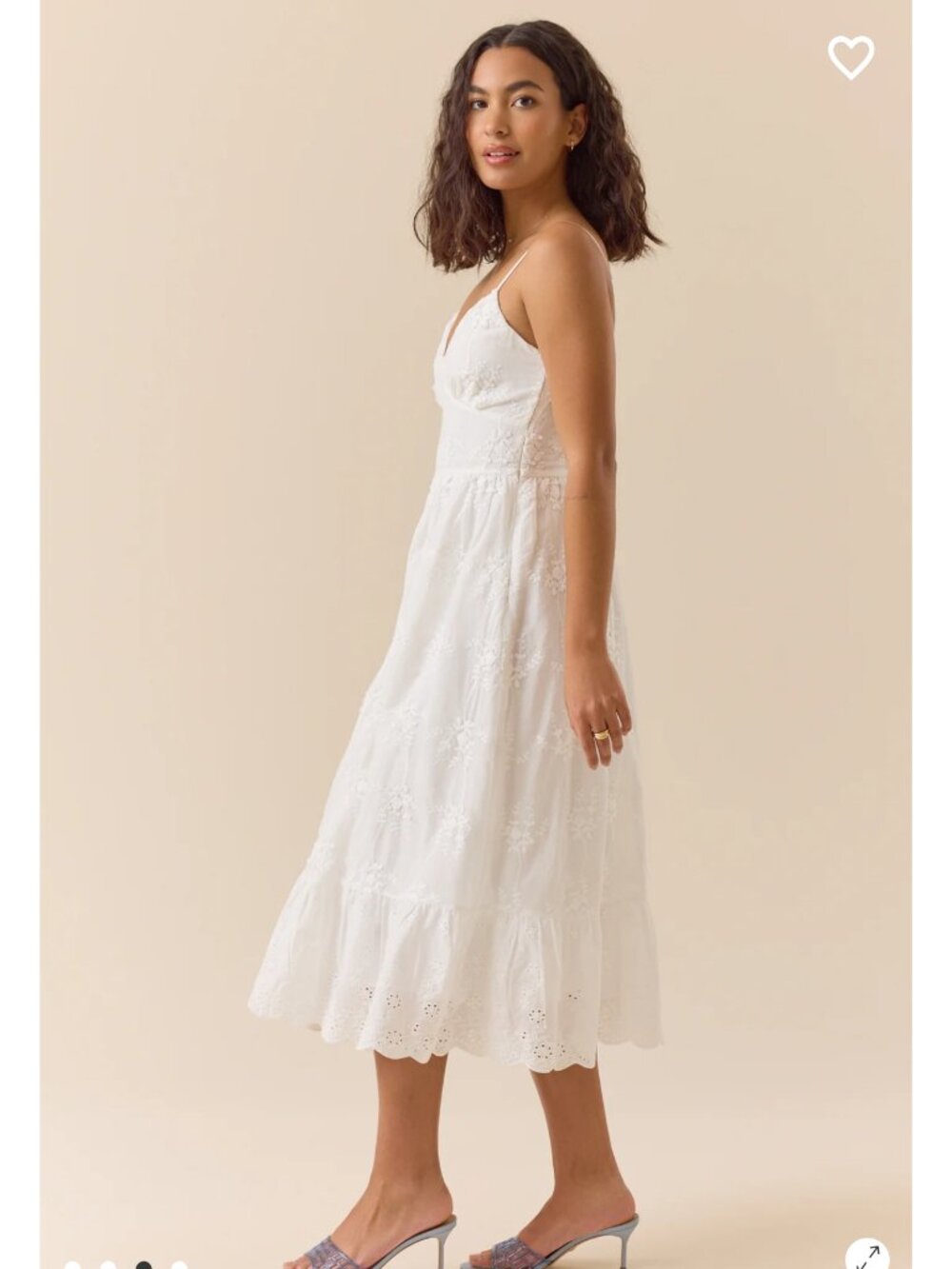 Altar'd State Calianna Embroidered Midi Dress NWT White Summer Dress - Picture 3 of 4